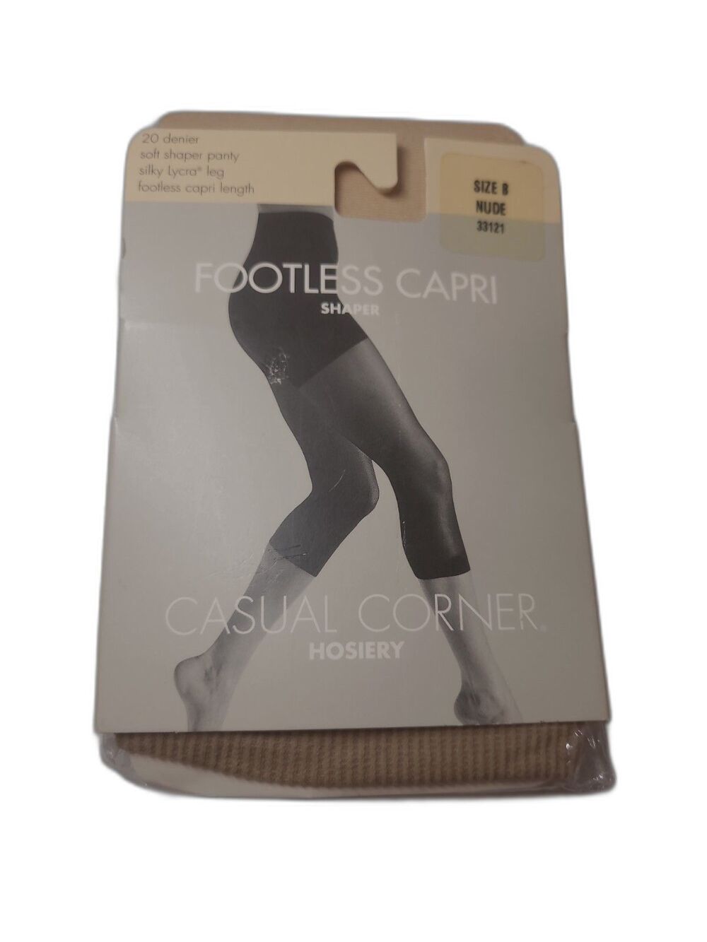 Casual Corner Hosiery Footless Capri Shaper – Nude – Size B – Vintage – New